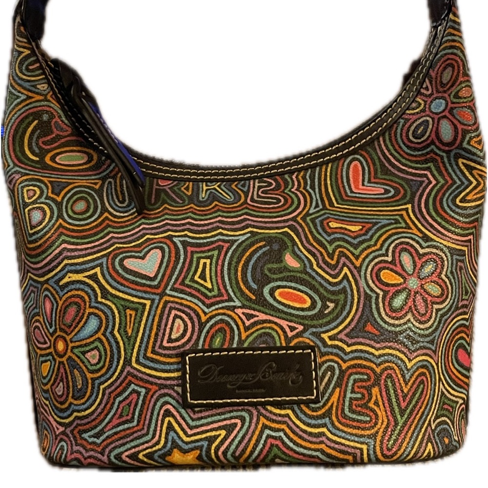 Dooney & Bourke vintage Rainbow Doodle Graffiti/ Black purse